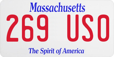 MA license plate 269US0