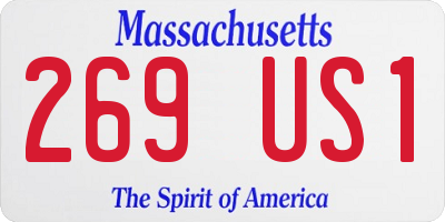 MA license plate 269US1