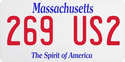 MA license plate 269US2