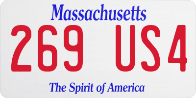 MA license plate 269US4