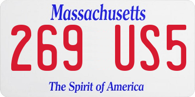 MA license plate 269US5