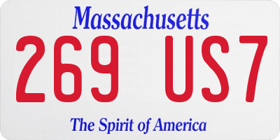 MA license plate 269US7