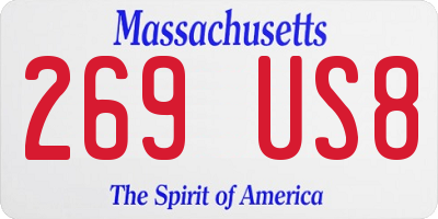 MA license plate 269US8