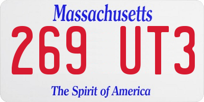 MA license plate 269UT3