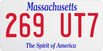MA license plate 269UT7