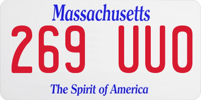MA license plate 269UU0