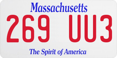 MA license plate 269UU3