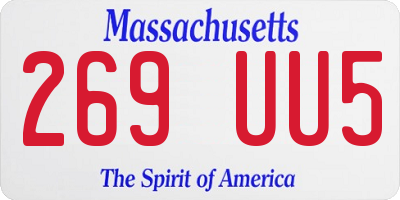 MA license plate 269UU5