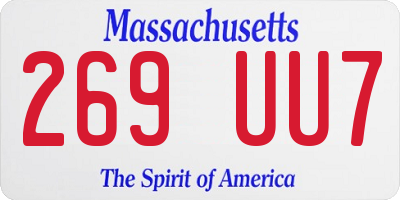 MA license plate 269UU7