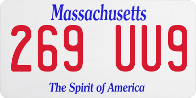 MA license plate 269UU9
