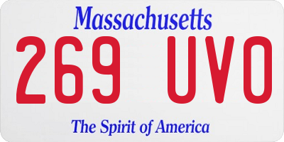 MA license plate 269UV0