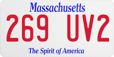 MA license plate 269UV2