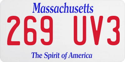 MA license plate 269UV3