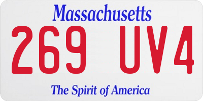 MA license plate 269UV4
