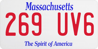 MA license plate 269UV6