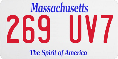 MA license plate 269UV7