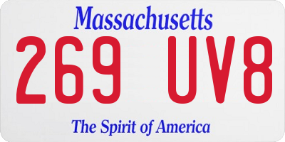 MA license plate 269UV8