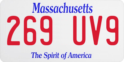MA license plate 269UV9