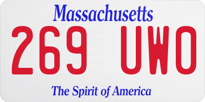 MA license plate 269UW0