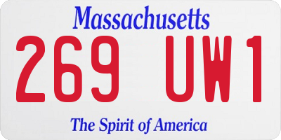 MA license plate 269UW1