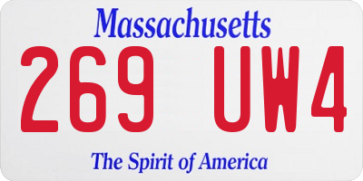 MA license plate 269UW4