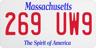 MA license plate 269UW9