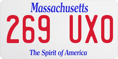 MA license plate 269UX0