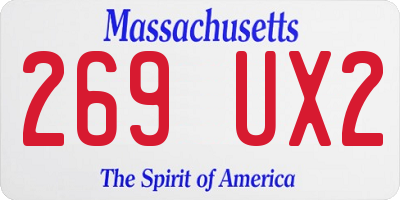 MA license plate 269UX2