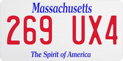 MA license plate 269UX4