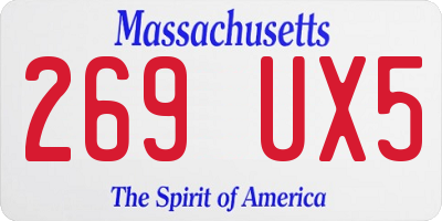 MA license plate 269UX5
