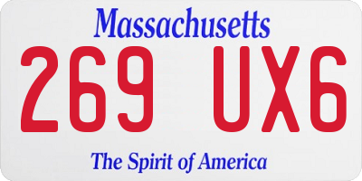 MA license plate 269UX6