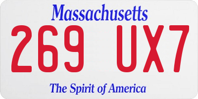 MA license plate 269UX7