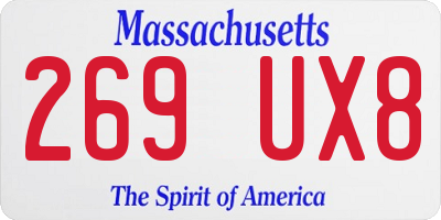 MA license plate 269UX8