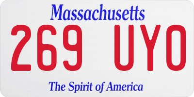 MA license plate 269UY0