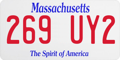 MA license plate 269UY2
