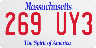 MA license plate 269UY3