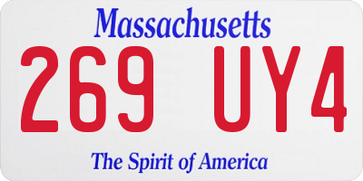 MA license plate 269UY4