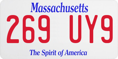 MA license plate 269UY9