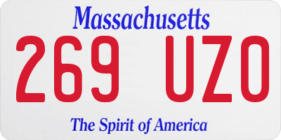 MA license plate 269UZ0
