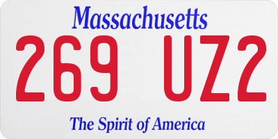 MA license plate 269UZ2