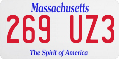 MA license plate 269UZ3