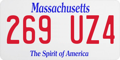 MA license plate 269UZ4