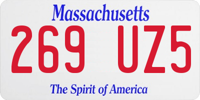 MA license plate 269UZ5