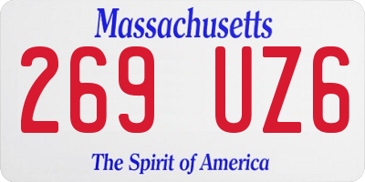 MA license plate 269UZ6