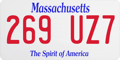 MA license plate 269UZ7