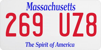 MA license plate 269UZ8
