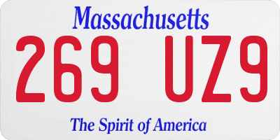 MA license plate 269UZ9