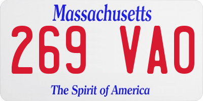 MA license plate 269VA0