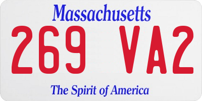 MA license plate 269VA2