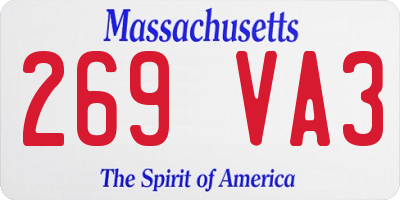 MA license plate 269VA3